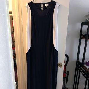 Floor-length Blue and White Dress